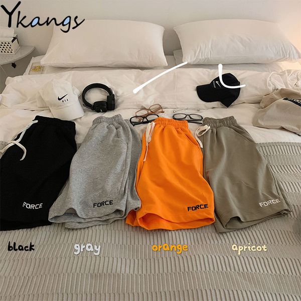 

high waist solid vintage shorts women casual harajuku straight summer shorts for joggers women sport shorts for women running 210301, White;black