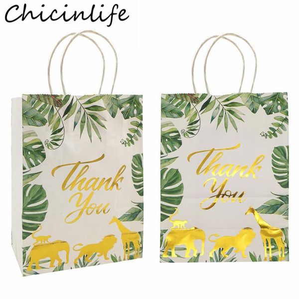 

gift wrap chicinlife 5pcs jungle safari animal with palm leaves kraft paper bags happy birthday party baby shower wedding decor supplies
