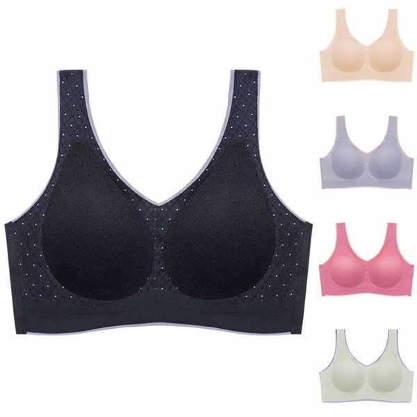 

bras underwear women fashion seamless latex sports bra ladies casual comfortable breathable base ropa interior mujer, Red;black
