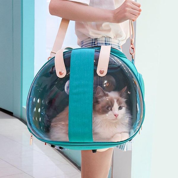 

new outdoor pet breathable bag cat transparent carrier bag portable puppy cat backpack for pet go out transparent space