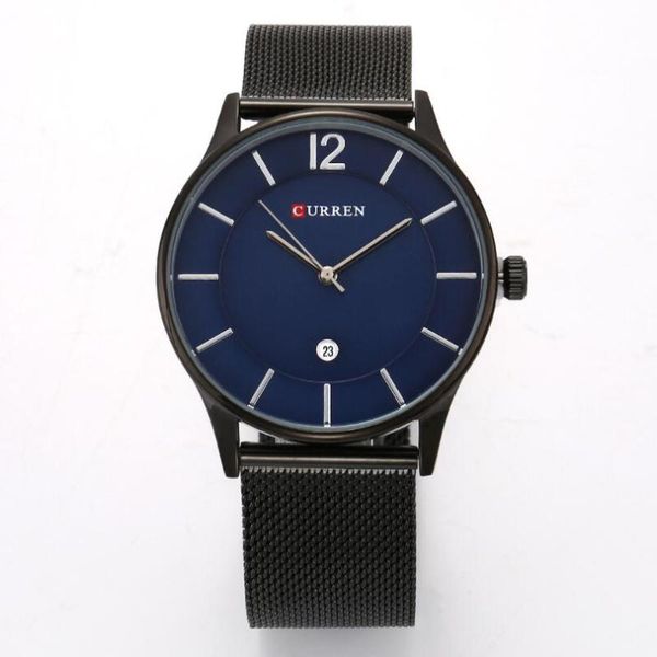 

wristwatches curren simple fashion style casual military quartz men watches ultra-thin full steel male clock date wristwatch, Slivery;brown