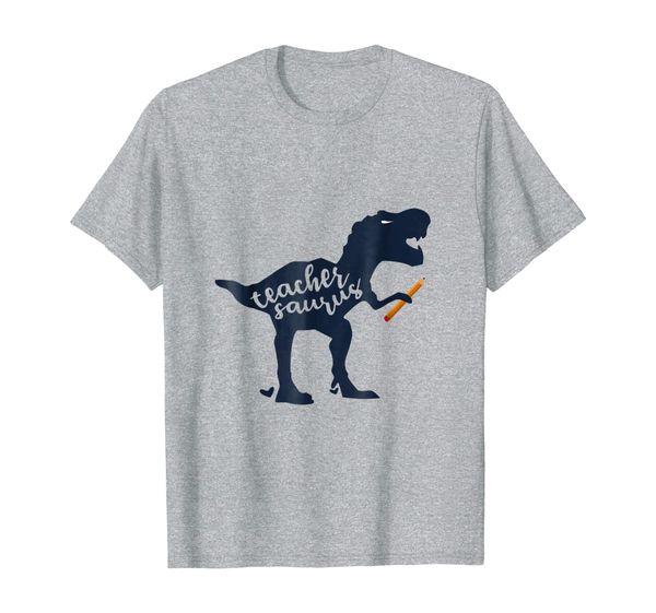 

funny cute dinosaur teachersaurus teacher gift t-shirt, White;black