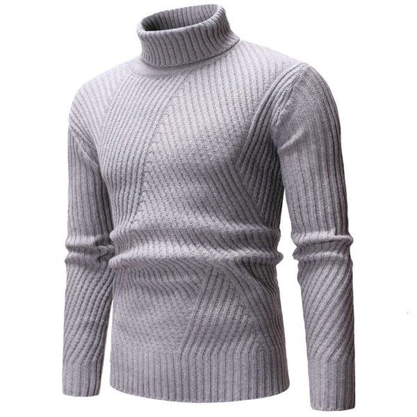 

winter new fashion turtleneck twist fit solid color men's sweater, White;black