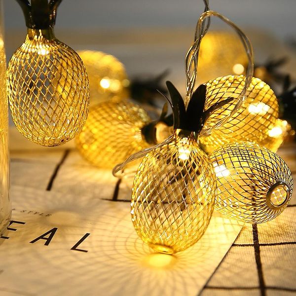 

strings led fairy garland lights string hollow pineapple light battery power holiday decor christmas valentine's day