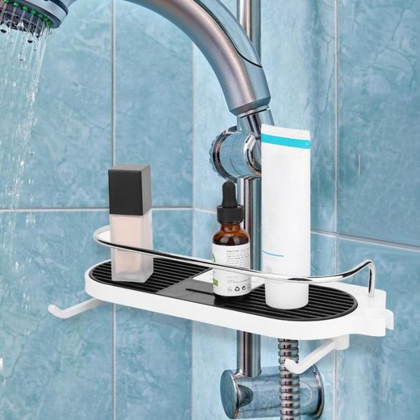 

bathroom shelves storage rack soap shampoo shelf lifting bar mounted shower multifunctional