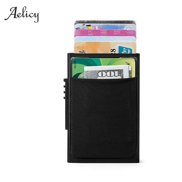 

card holders aelicy metal business id holder case thin wallets pocket bank package box porte carte, Brown;gray