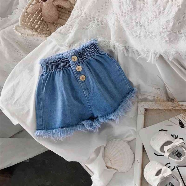 

summer arrival girls fashion denim shorts kids korean deisgn 210528, Black