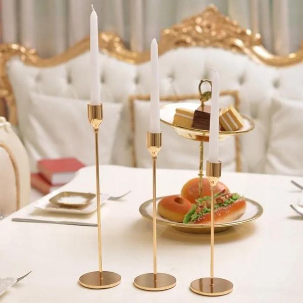 

candle holders 1pcs/set metal simple decorative wedding bar party candlestick birthday decor nordic home decoration