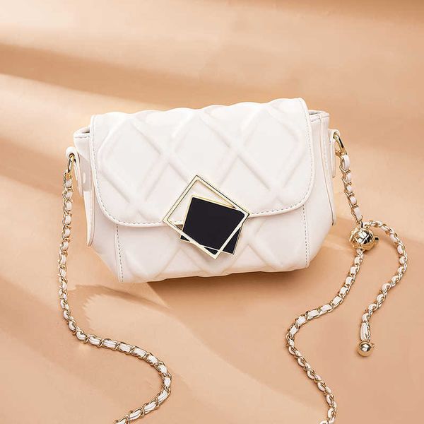 

hong kong bag 2021 women's summer soft leather single shoulder messenger bag small golden ball lingge chain