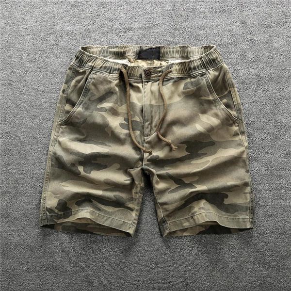 

men's shorts summer mens trendy camouflage cargo short pants loose baggy with multi pocket elastic waist man clothes military style, White;black