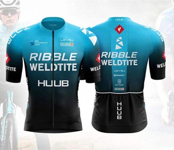 Yarış Setleri 2021 Huub Bisiklet Jersey Wattbike Erkekler Bisiklet Takım Elbise Ribble Weldtite Bisiklet Gömlek Bib Şort MTB Takım Giyim Ciclismo Ropa Özel