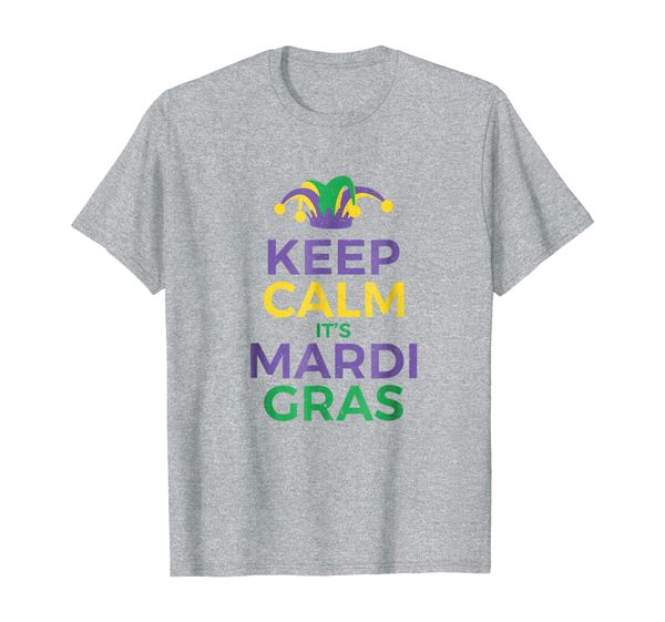 

keep calm it's mardi gras joker hat party t shirt, White;black