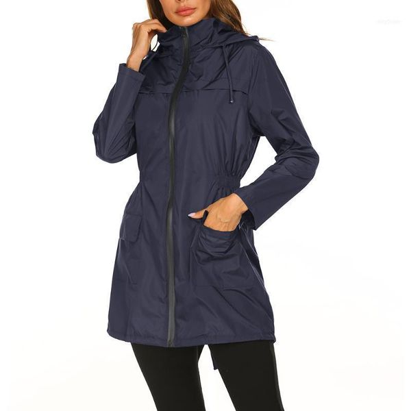

women's jackets autumn winter cap waist waterproof clothing zipper gray black navy dark green jacket1, Black;brown