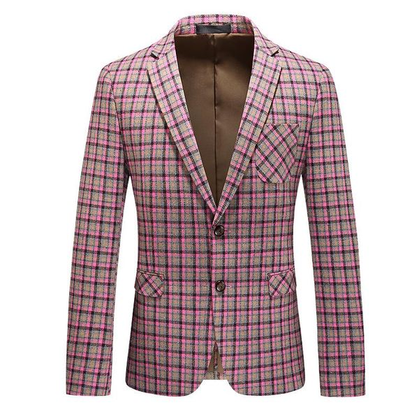 

men's suits & blazers suit blazer jackets 2021 latest small plaid slim fit formal jacket clothing business casual banquet party top, White;black