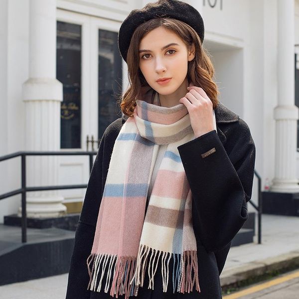 

scarves british cute girl 100% wool scarf female winter leisure centers joker thickening warm cashmere korea to, Blue;gray