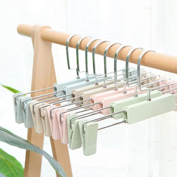 

hangers & racks 10 pcs/lot nodic trousers household plastic size adjustable pants rack drying without trace perfect for dress skirt