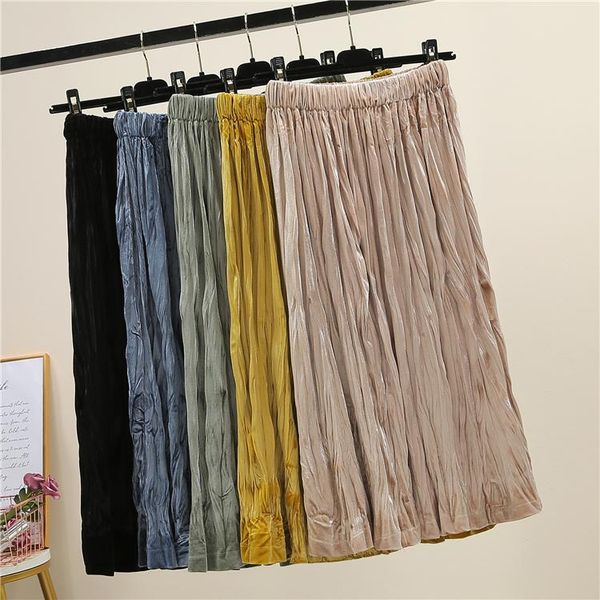 

skirts fv504-1 2021 autumn winter women fashion casual skirt kawaii plus size long harajuku, Black