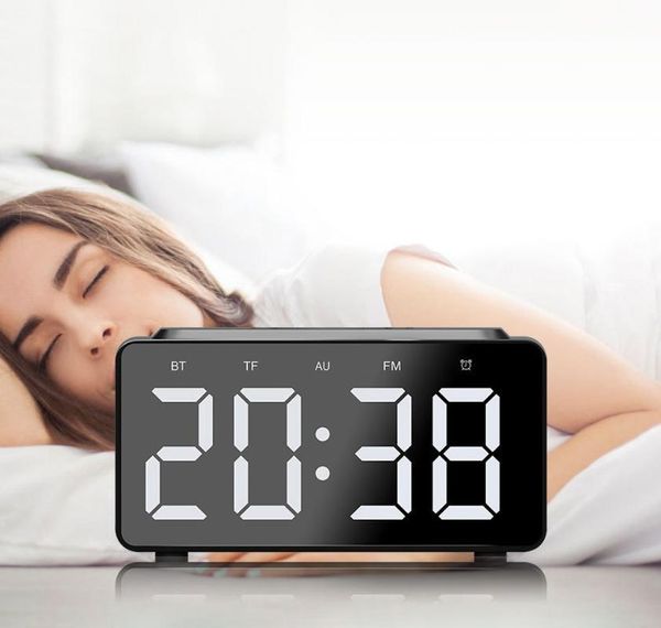

other clocks & accessories wireless charger alarm clock bluetooth speaker led smart digital table electronic deskfm radio usb fast