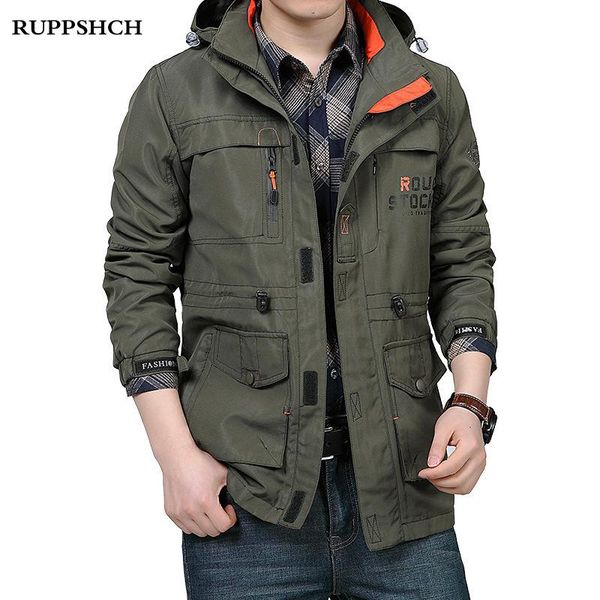

men's jackets 2021 bomber jacket men spring autumn multi-pocket outdoor military training tactical windbreaker high quality, Black;brown