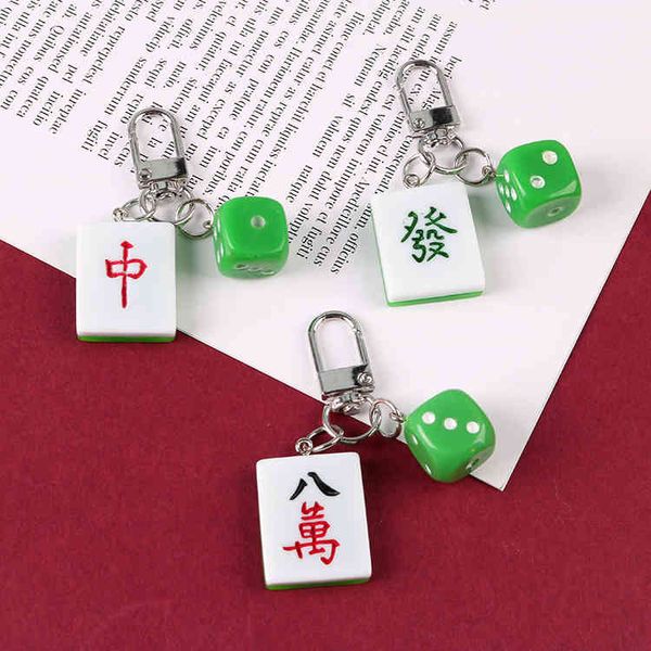 Anelli chiave carino creativo catena mahjong catena cinese divertente trinket fortuna airpods cover protettiva pendente