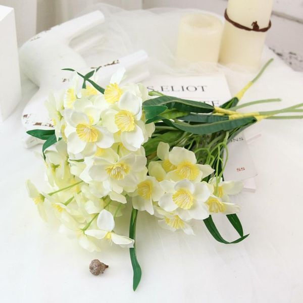 

decorative flowers & wreaths 1 bunch artificial flower living room wreath wedding plant narcissus daffodil fake in stock drop