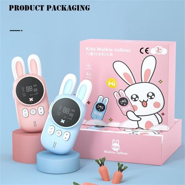 

walkie talkie 2pcs children's kids mini toys handheld transceiver 3km range uhf radio lanyard interphone baby gift