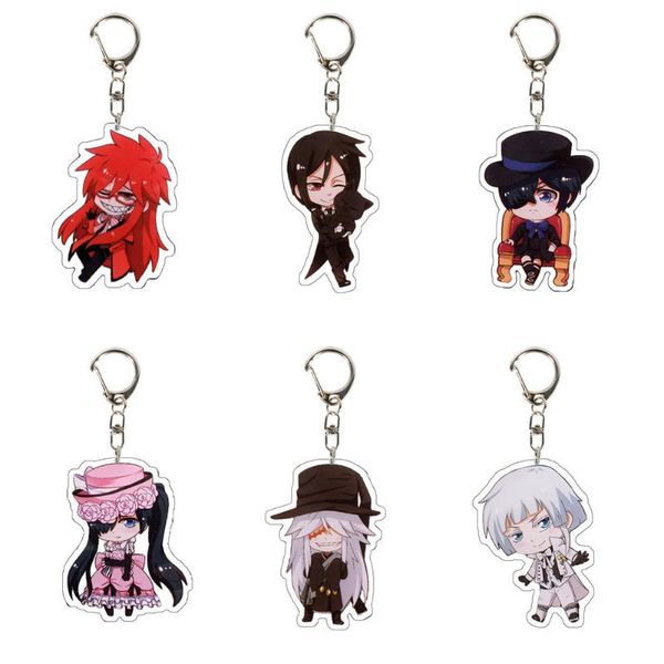 

keychains black butler cosplay acrylic resin pendant keychain, Silver