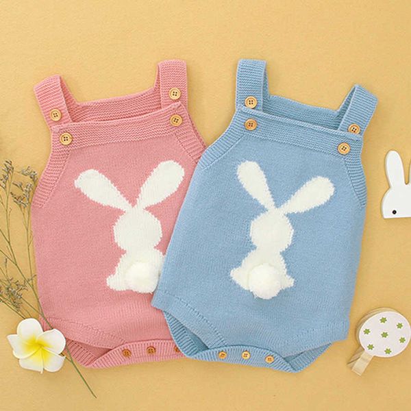 

newborn girl knit clothes autumn boy girls rompers cotton infant cute cartoon baby romper, Blue