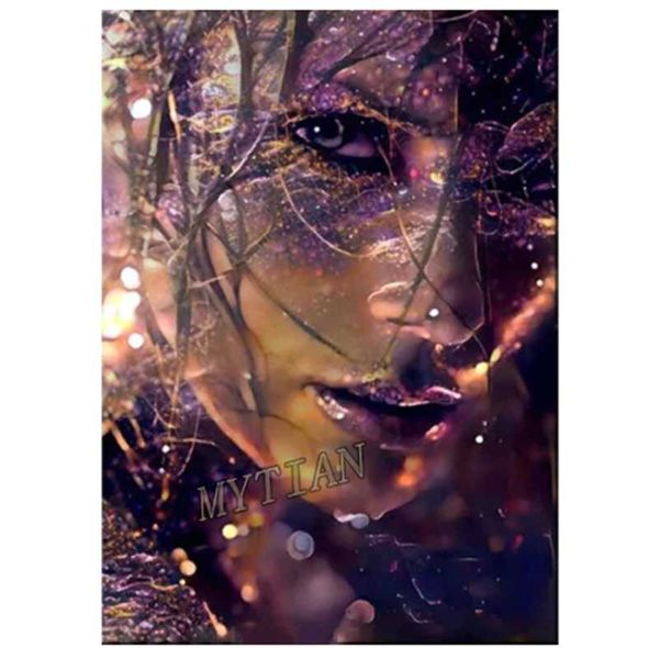 

diamond painting full square/round 5d diy purple abstract woman embroidery pattern cross stitch kit mosaic home decor