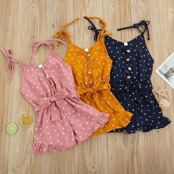 

girl's dresses summer baby girl princess halter infant kid polka dot romper jumpsuit playsuit clothes 1-6 years1, Red;yellow