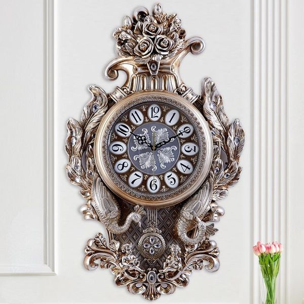 

wall clocks metal luxury clock retro vintage living room watch orologio home decoration accessories 50wc