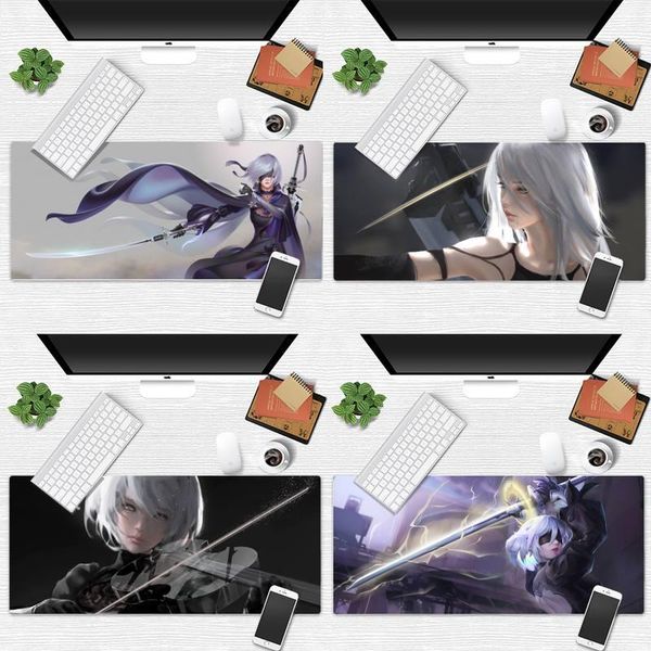 

mouse pads & wrist rests nier game silicone large/small pad to desk table protect office work mat non-slip lapcushion
