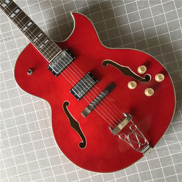 

wholesale custom jazz red electric guitar semi hollow guitars