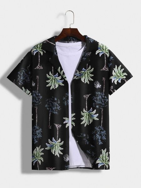 

men random coconut tree print shirt without tee c7bn#, White;black