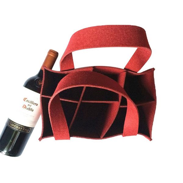 

storage bags wine bag with 6 grids comfortable carry handle protable large bottle carrier tote felt