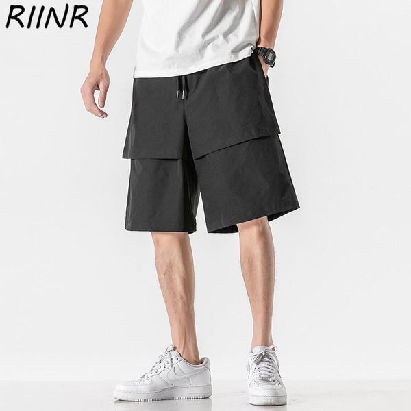 

riinr summer 2021 men's shorts casual loose trend outer pants m-5xl, White;black