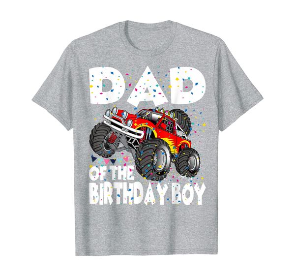 

monster truck party dad of birthday boy gift t-shirt, White;black
