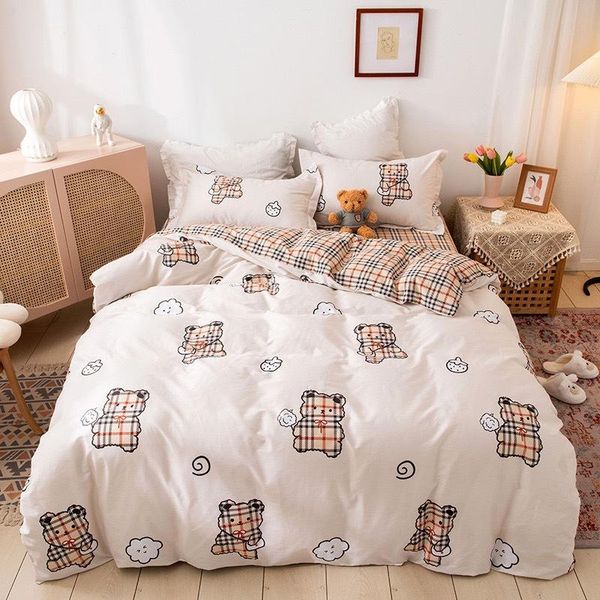 

bedding sets pure cotton small fresh and multi-specification bed linen duvet cover single double four-piec