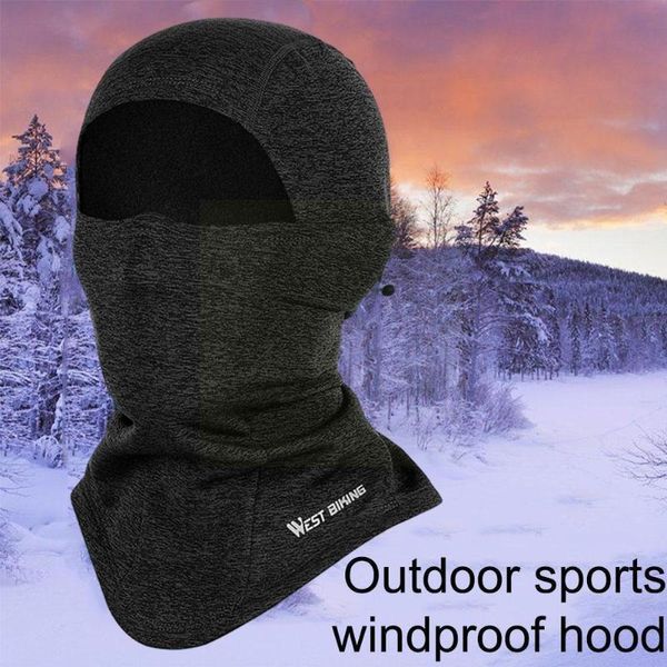 

cycling caps & masks men's and women's winter windproof bicycle cloak warm wool bike outdoor headdress running cap shawl skiing ha, Black