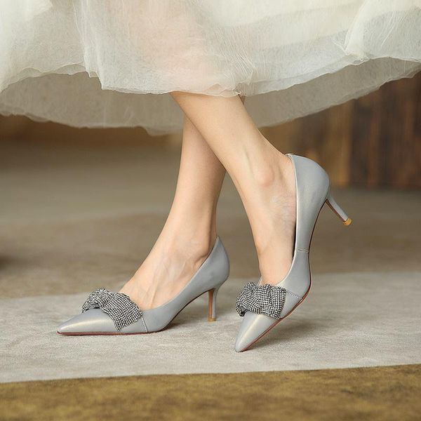 

dress shoes allbitefo beautiful rhinestone ribbon soft genuine leather women heels spring fashion girls party dance, Black