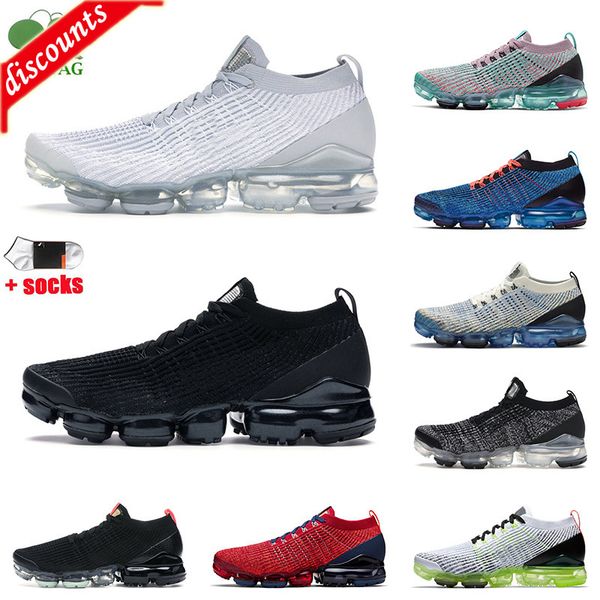 

fly knit 3.0 triple black pure platinum running shoes cushion sneakers white volt usa oreo snakeskin multi-color women mens