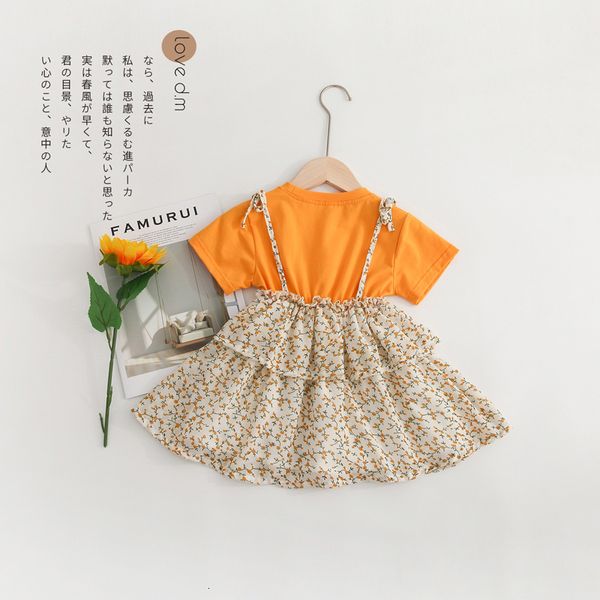 

new 2021 will see children girl floral girls baby clothes birthday party princess hcmt, Red;yellow