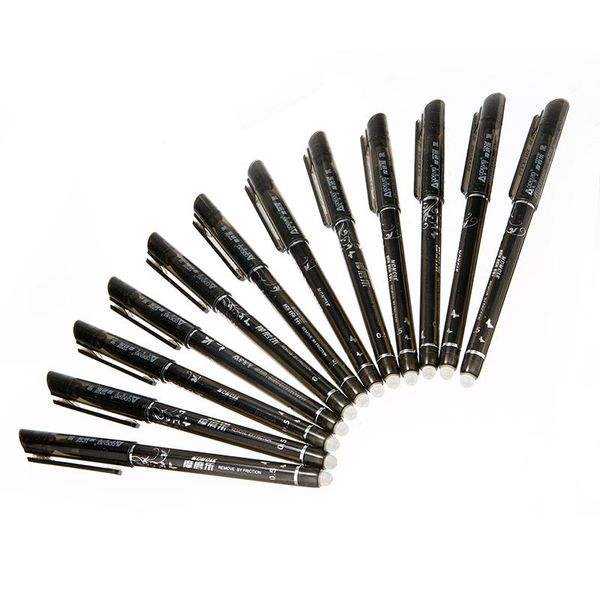 

gel pens 12pcs erasable pen 0.5mm plastic black ink set school students stationery