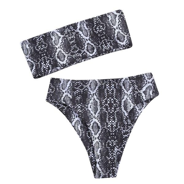 

two-piece suits women's stripe print lace up high cut leg bikini set two piece swimsuit