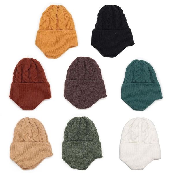 

beanie/skull caps simple fashion solid color knitted hat warmth thickened curling cap wild personality outdoor trend for men women, Blue;gray