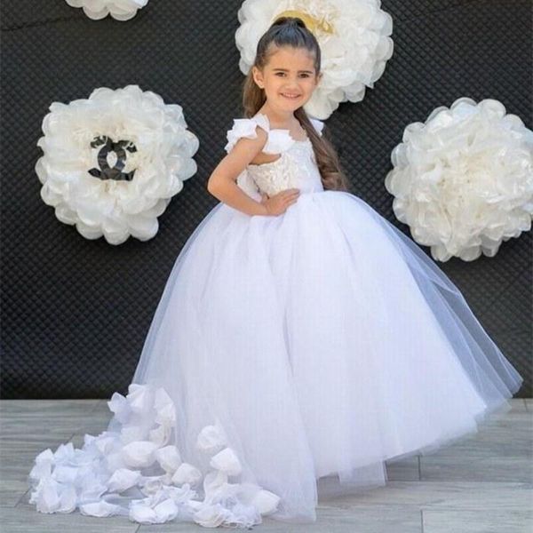 

girl's dresses flower girl lace backless tulle for wedding vintage little pageant princess kids gown, Red;yellow