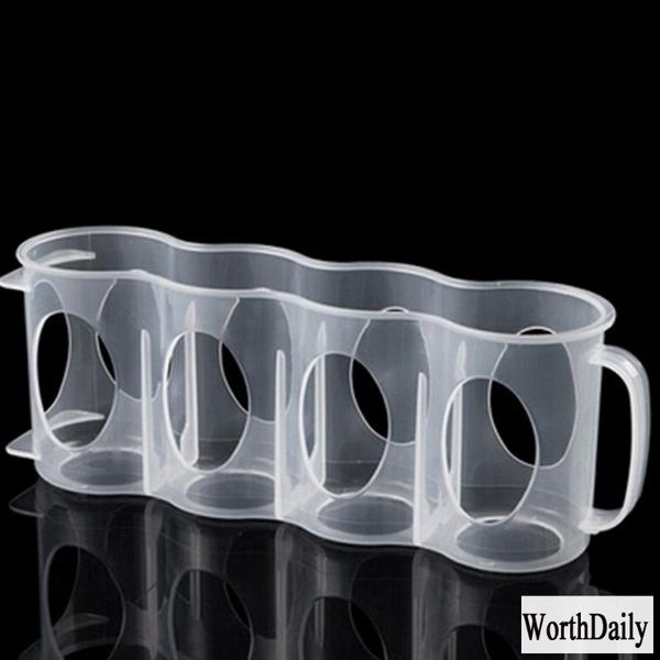

storage bottles & jars 10/5/3/1pcs transparent drink bottle fridge organizer case clear container 4 holes plastic kitchen box 2021