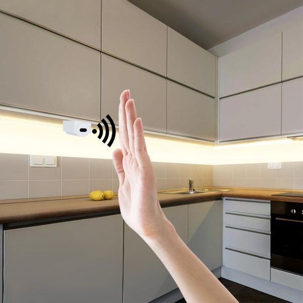 

hand wave sensor switch led cabinet lights hand sweep scan led strip motion sensor kitchen bedroom decoration night lamp