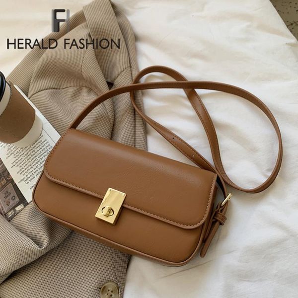 

PU Leather Baguette Shape Shoulder Bags For Women 2021 Simple Armpit Bag Lady Handbags Female Trend Solid Color Travel Hand Bag