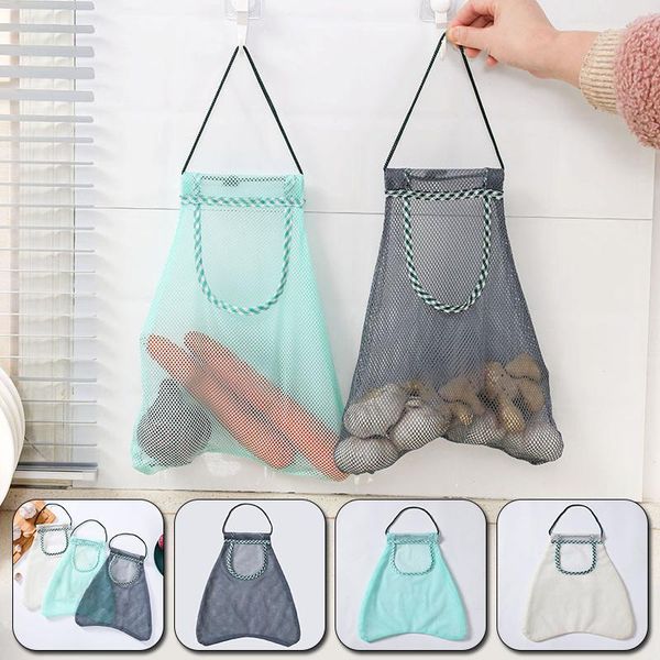 

storage bags fruit vegetable washable short handle net tote reusable mesh portable shopping bag multi-purpose kitchen